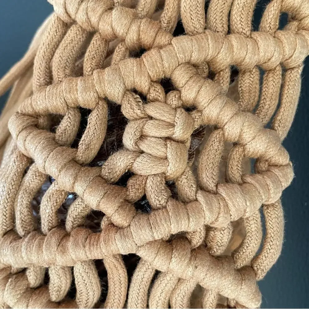 Handmade Braided Macramé Tan Wrap Belt